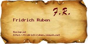 Fridrich Ruben névjegykártya